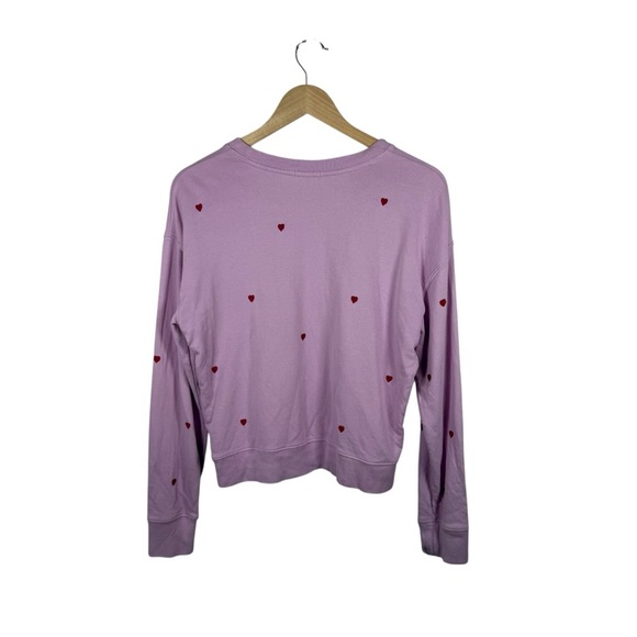 Rails Women’s Ramona Embroidered Hearts Crewneck in Pink/Red Size S - Picture 16 of 16